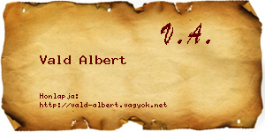 Vald Albert névjegykártya
