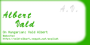 albert vald business card